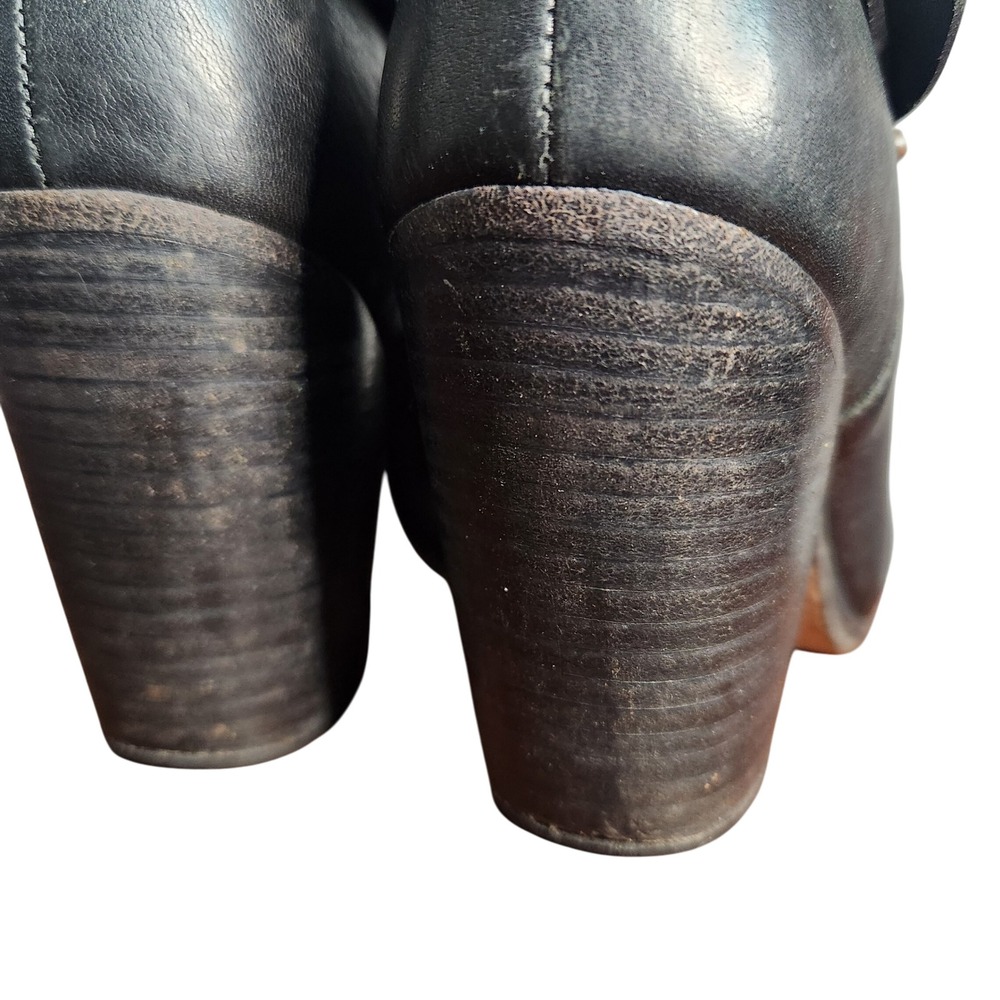 Rag & Bone black leather heeled ankle boots block heel US Size 6 - Picture 5 of 8